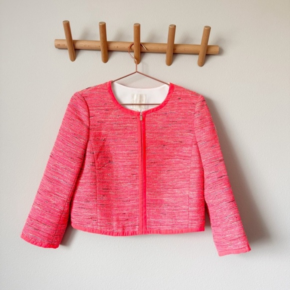 McGinn Bright Pink Cropped Tweed Jacket - Picture 1 of 7